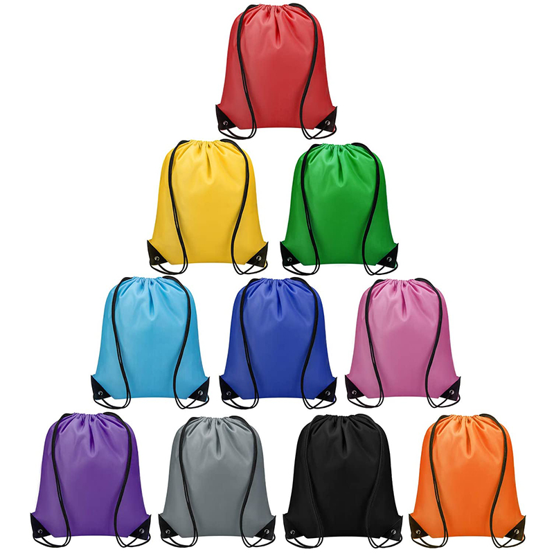 Simple Folding Polyester Drawstring Sports Backpack Bag